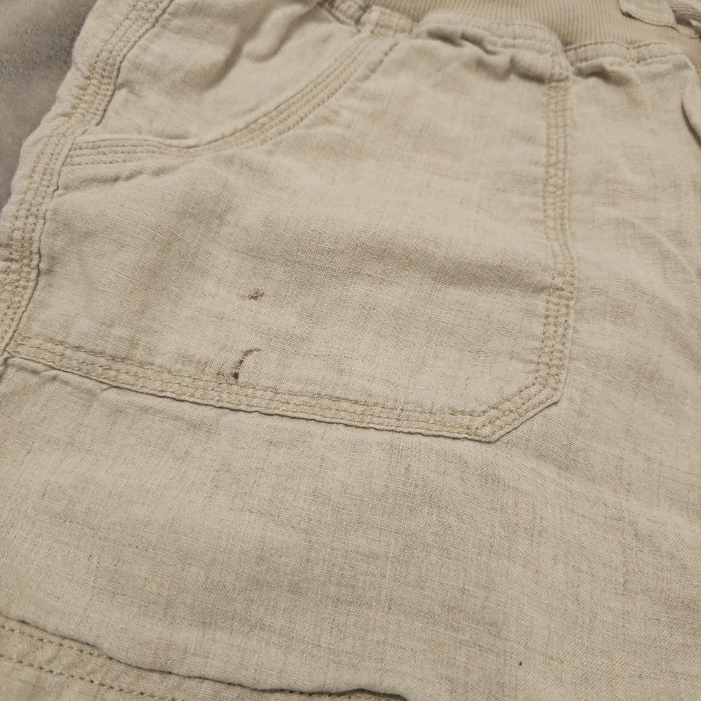 Calvin Klein Women's Medium 100% Linen Elastic Waistband Khaki Casual Shorts - Picture 2 of 10